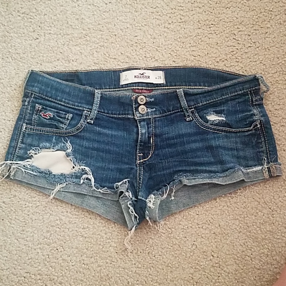Destroyed denim shorts